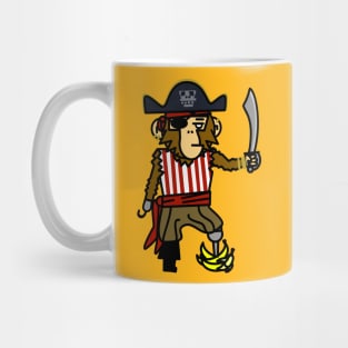 Pirate Chimpanzee Standing on some Bananas Mug